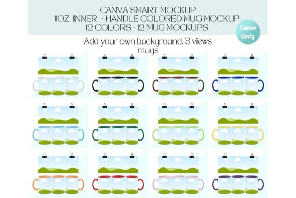 Download 11oz Mug CANVA Mockup Colored Mugs - Premium Resources