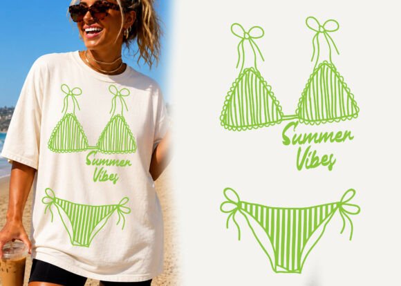 Download Summer Vibes Bikini Stripes Shirt Design - Summer vibes Collection