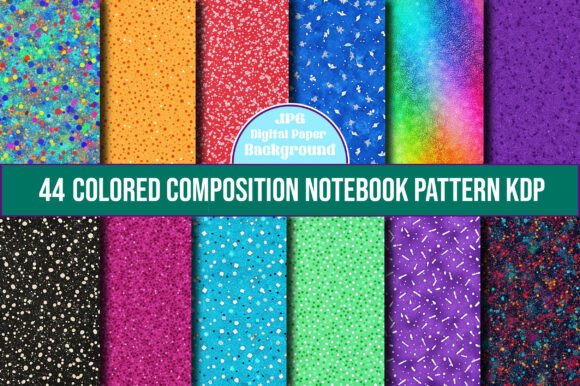 Download Colored Composition Notebook Pattern KDP - Premium Bundle